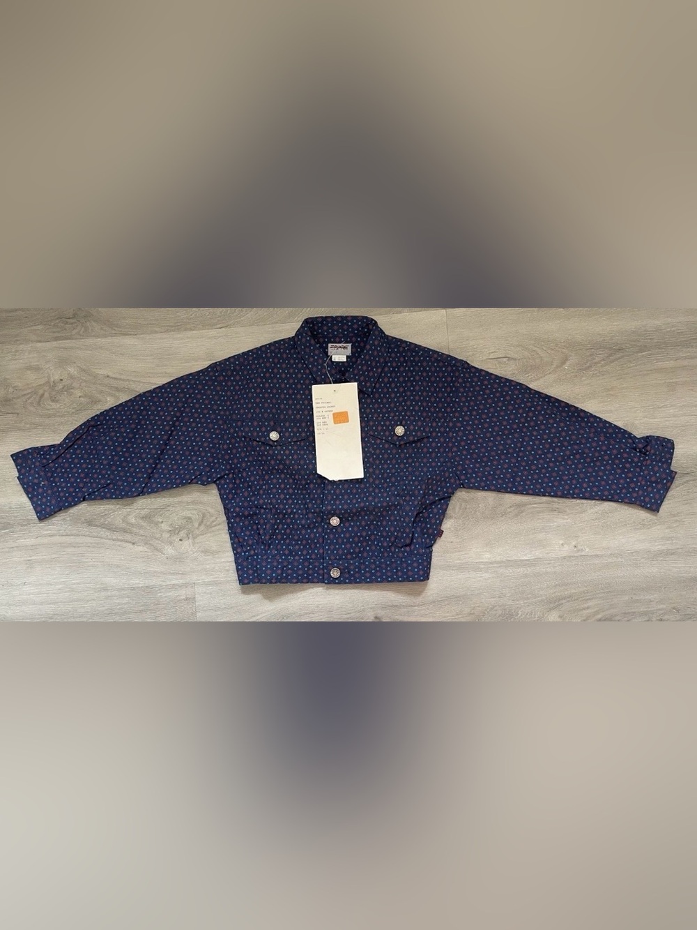 Esprit Kids Jacket Size 8 Geometric Print Cotton Denim Style Rare 90s  VTG  NWT